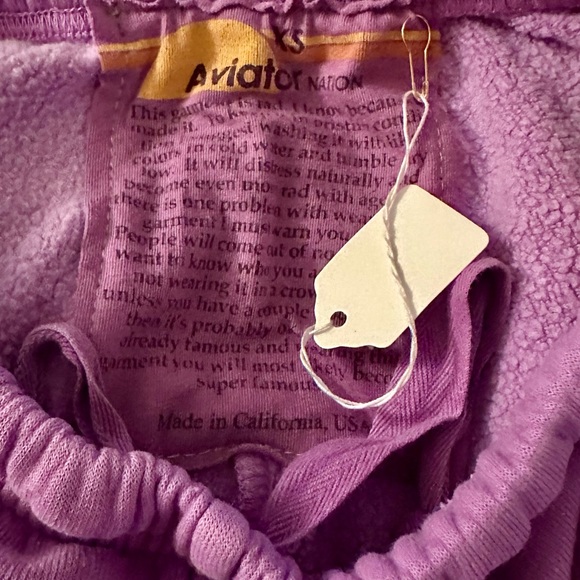 Aviator Nation 5 Stripe Sweatpant Neon Purple/Pink - Picture 4 of 5